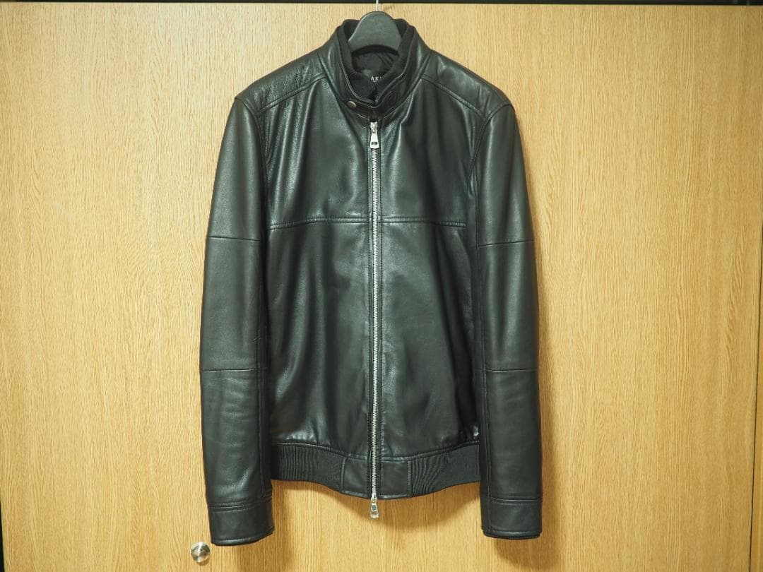 AKM Contemporary 中綿レザーブルゾンＬブラック