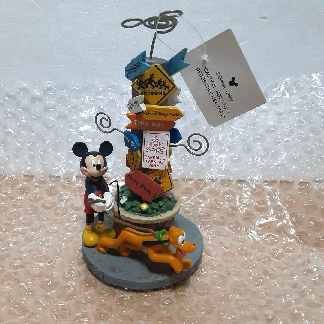 レア　WDW購入　写真立て　ディズニー　ミッキー 標識　プルート フィギュア
