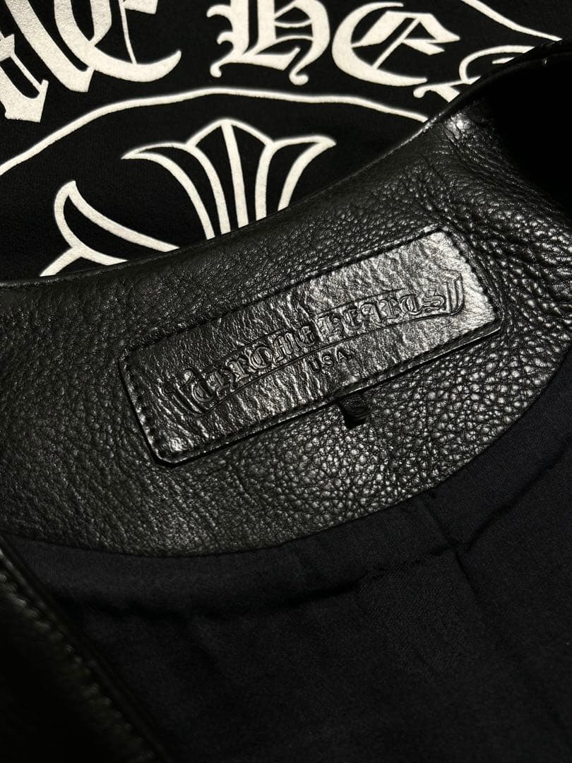 購入用 chromeheartsレザーベスト 8BTN