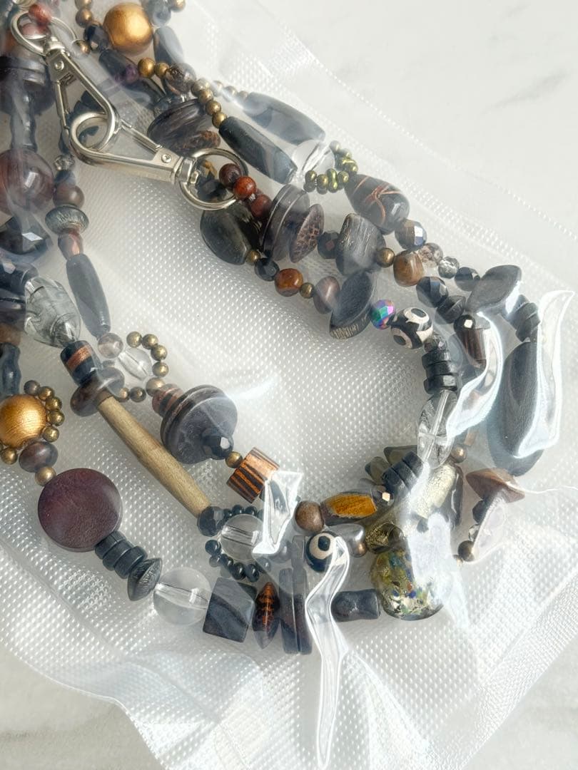 新品未開封SATOKO OISHI wood×beads strap black