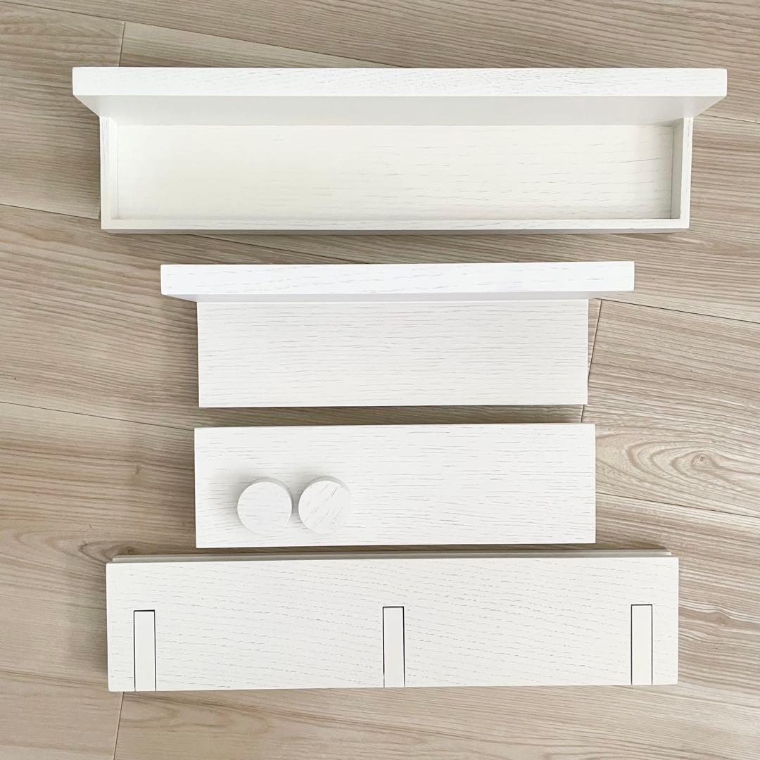 美品 無印良品 壁に付けられる家具 4点セット 壁 家具 ライトグレー