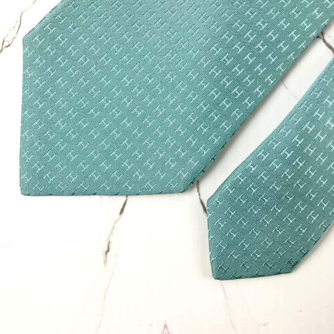 ☺︎MMCC☺︎　希少　美品　エルメス　ネクタイ　ファソネ　H柄　H織　ソリッ