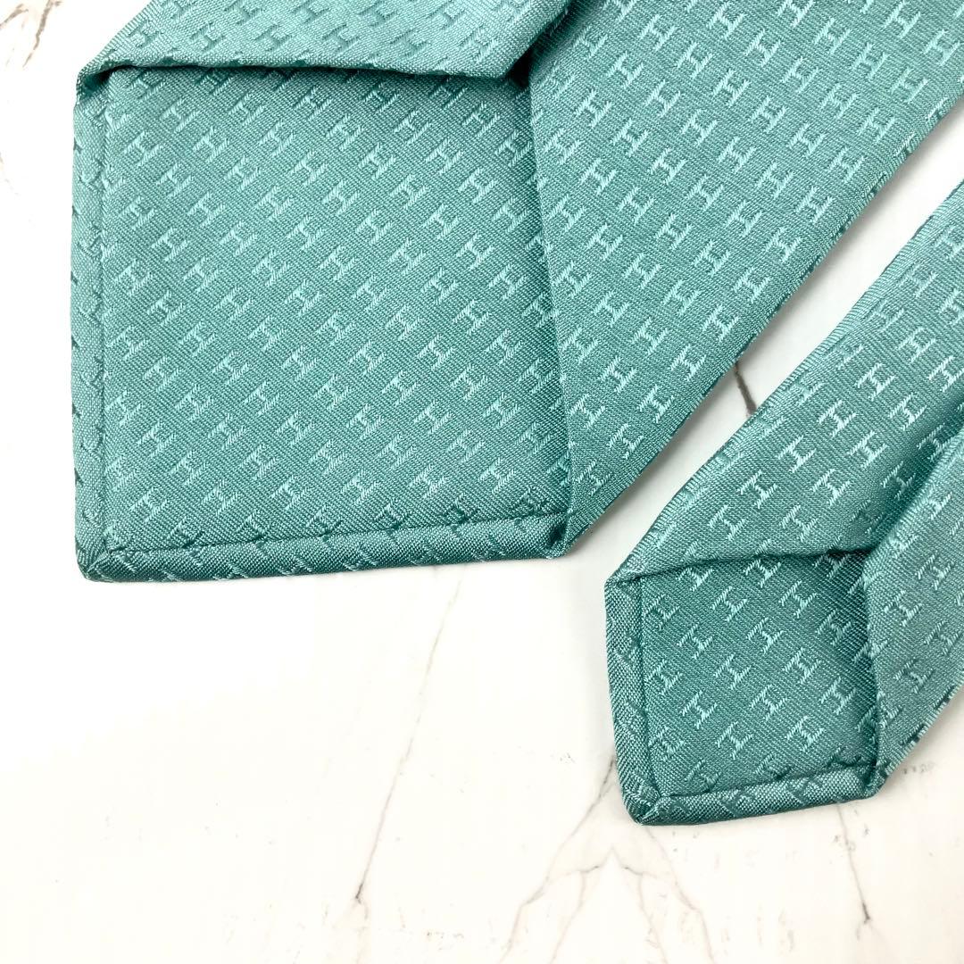 ☺︎MMCC☺︎　希少　美品　エルメス　ネクタイ　ファソネ　H柄　H織　ソリッ