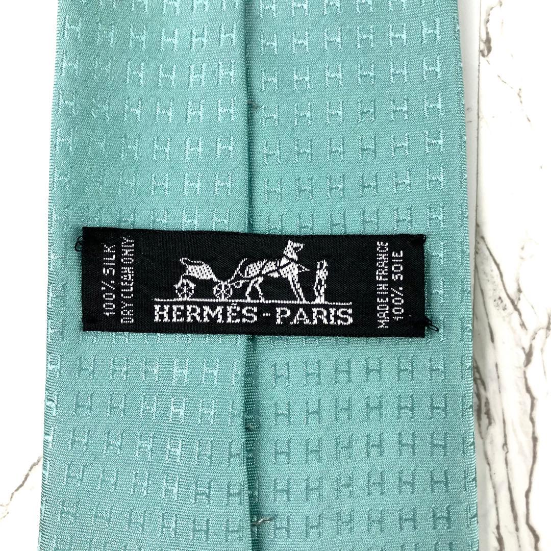 ☺︎MMCC☺︎　希少　美品　エルメス　ネクタイ　ファソネ　H柄　H織　ソリッ