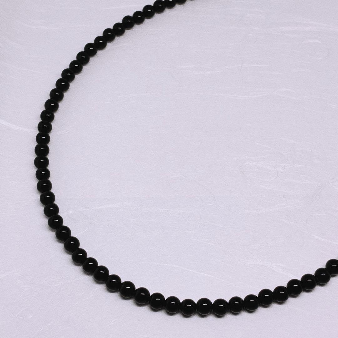 AAAモリオン丸4mm✖️49個金具含め約49cmネックレス　厄除け　魔除け