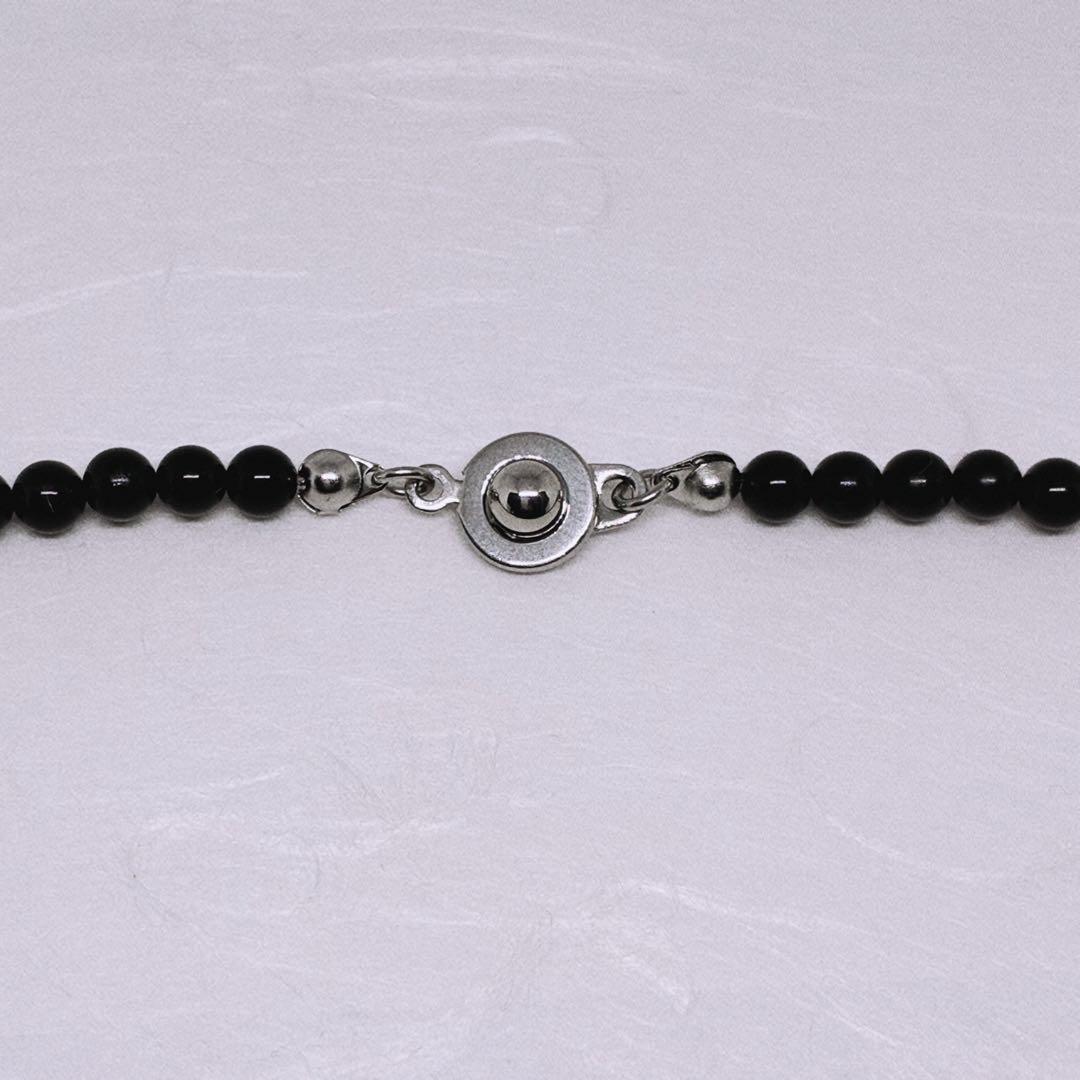 AAAモリオン丸4mm✖️49個金具含め約49cmネックレス　厄除け　魔除け