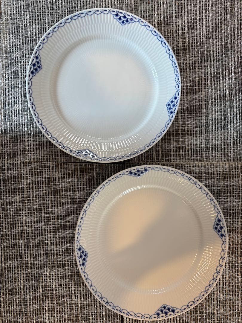 ブルー　レース　プレート　27cm 2枚