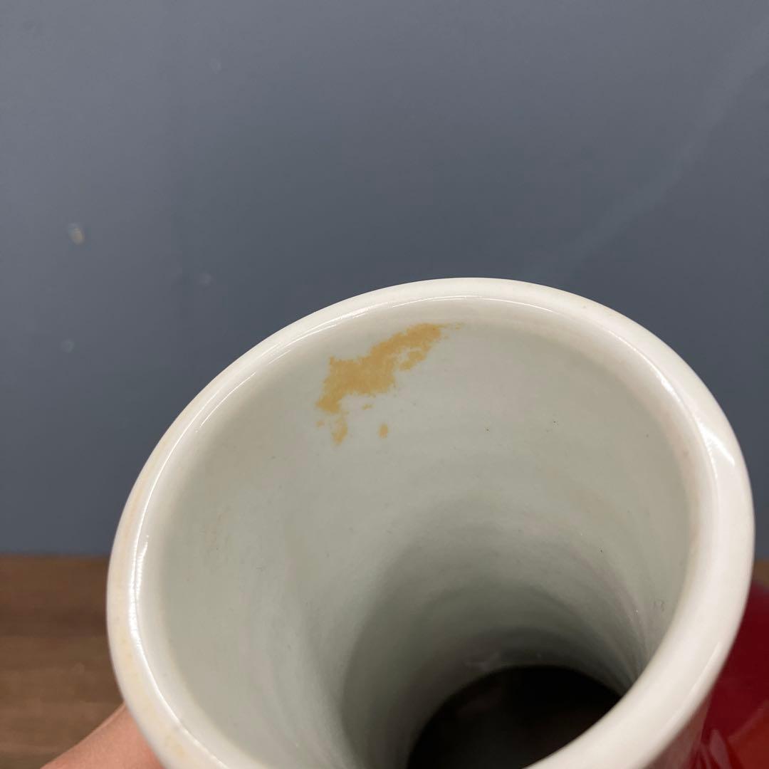 4F 中国名陶 景徳鎮製 郎窯紅（赤釉）花瓶 骨董 古美術品 花瓶 花器