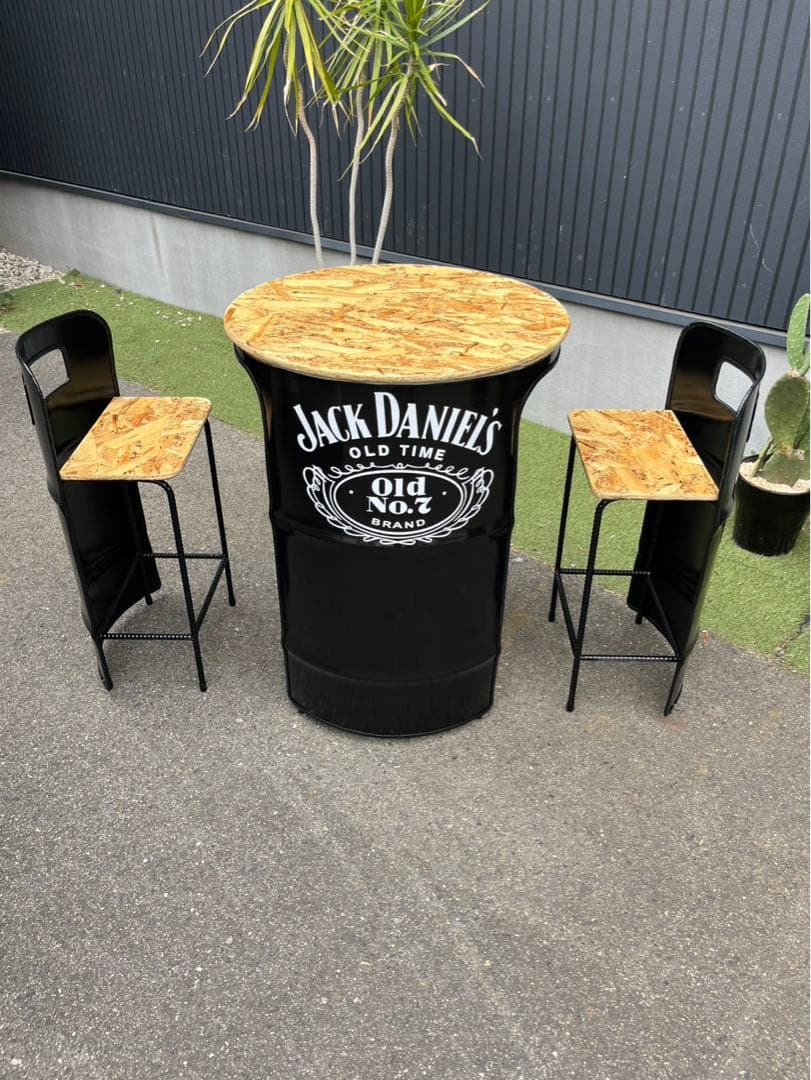 ドラム缶リメイクテーブルセット　☆送料無料☆