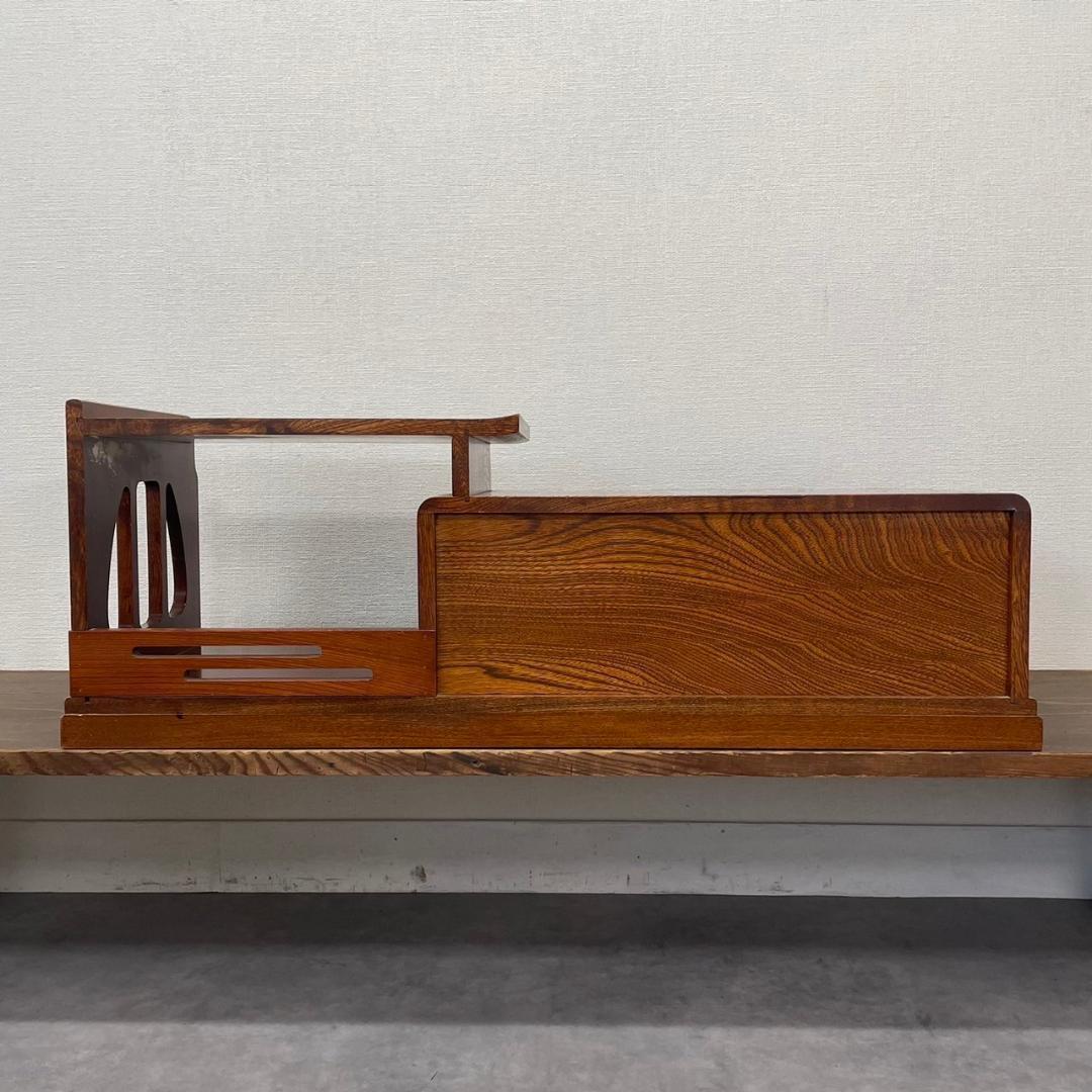 美品 和風 唐木家具 置き床 飾り棚 置床 欅 無垢材 収納 工芸品 和製家具