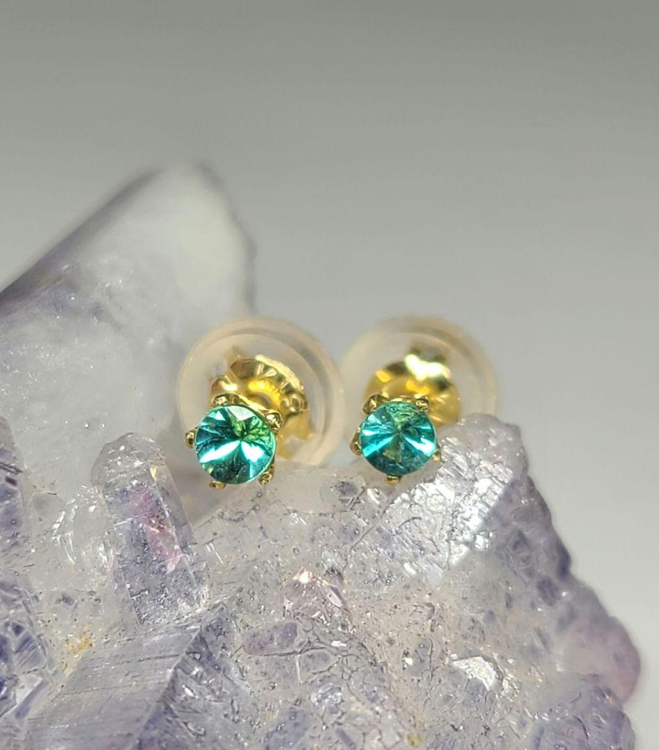 ふじ★ブラジルバターリャパライバトルマリン★ピアスオーダー