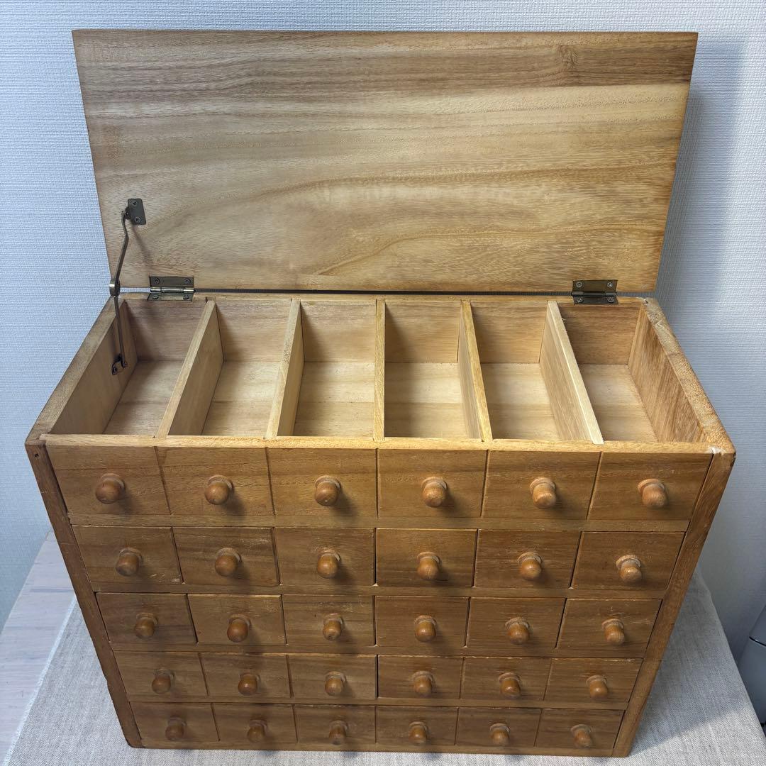 s*a様 整理木箱　引き出し　古家具　木製　マス目　小引き出し