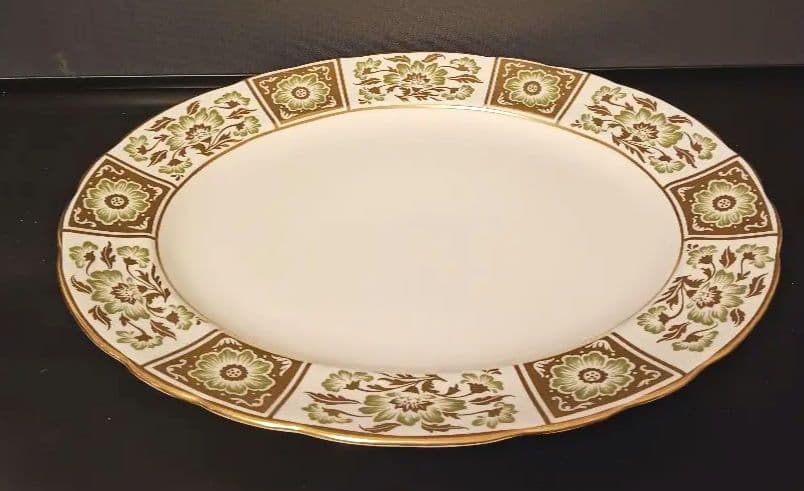 ロイヤルクラウンダービー グリーンダービーパネル 楕円大皿