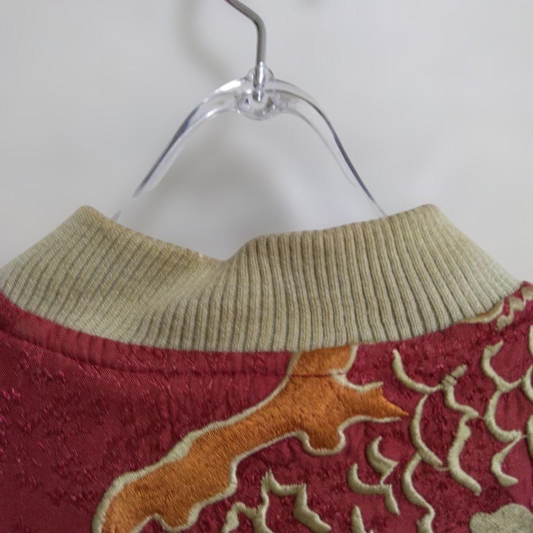 SCRIPT 花旅楽団 スカジャン 鯉×龍 リバーシブル 赤×黒　M