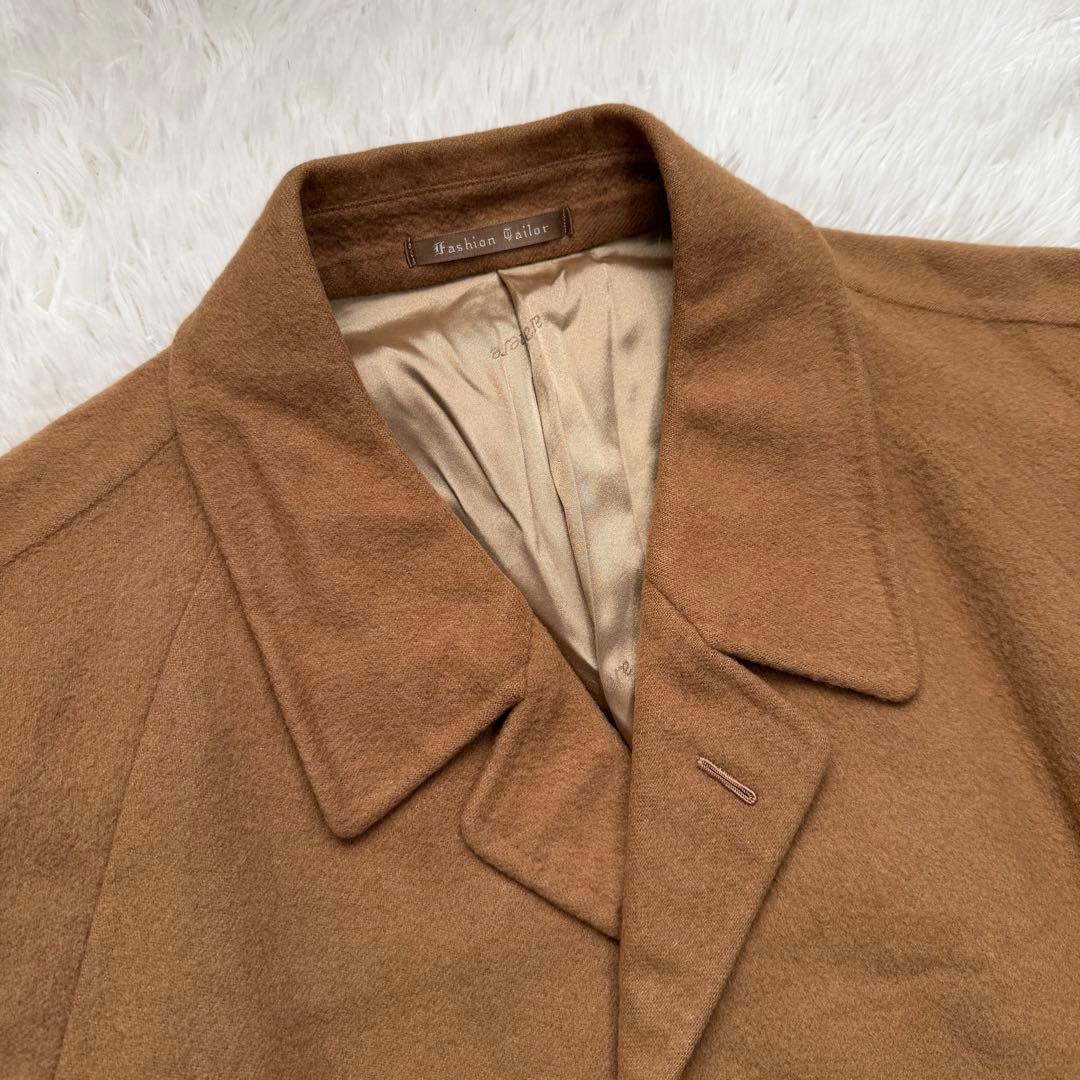 美品XLサイズ相当　カシミヤ100% シングルチェスターコート　マキシ丈