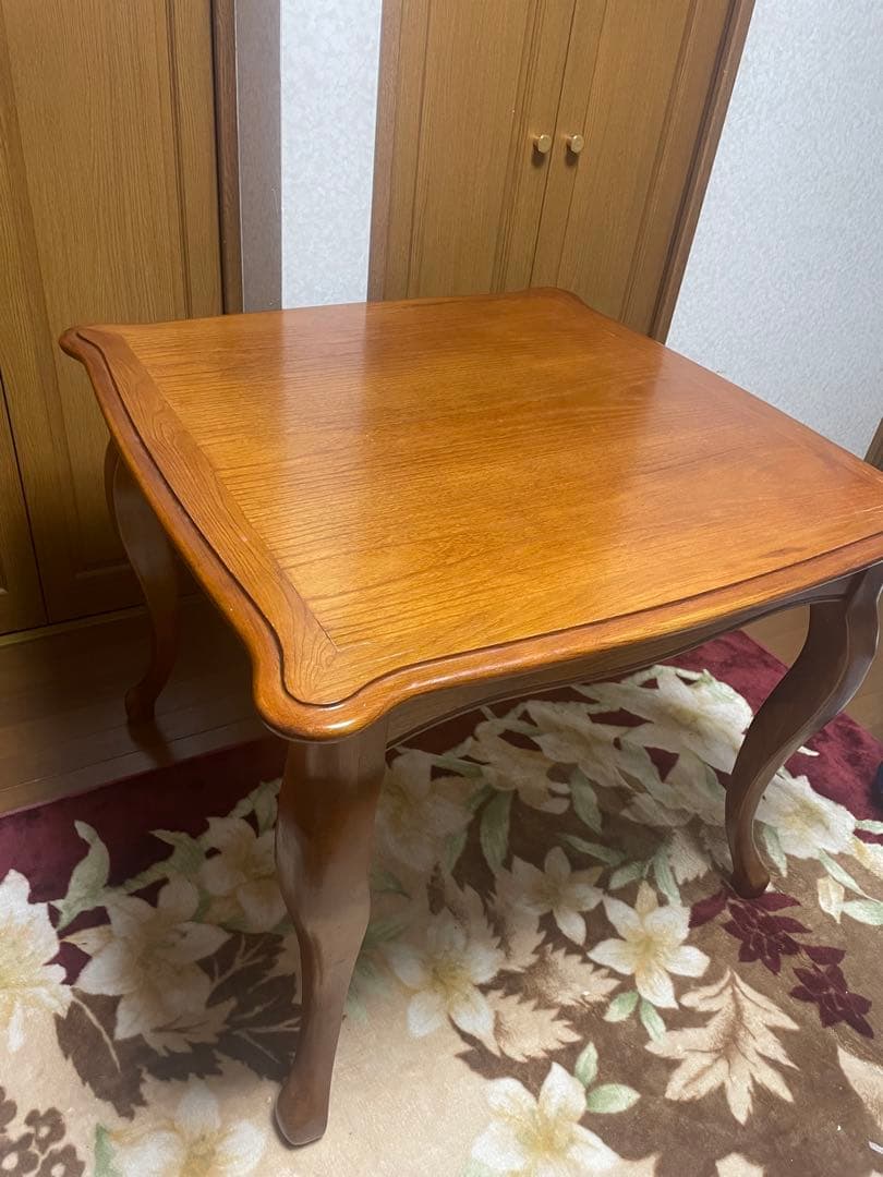 アンティーク　猫足　ダイニングテーブル　クラシック木製正方形テーブル