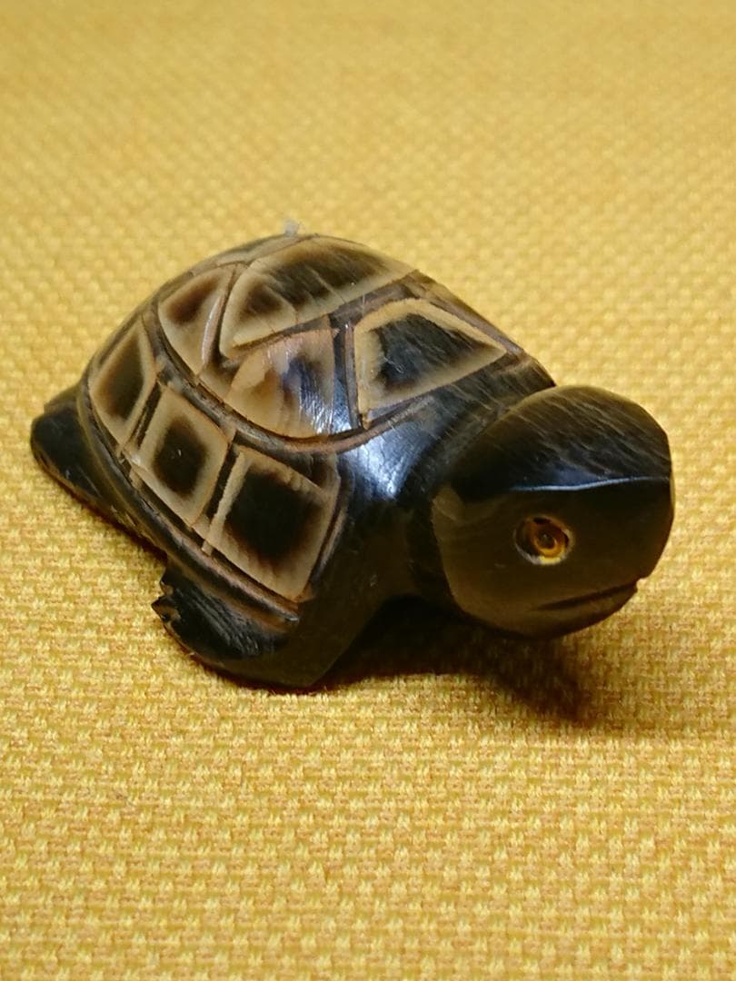 【美品】ビンテージ　カメ　亀　角材　置物　インテリア　工芸品　美術品　A1623