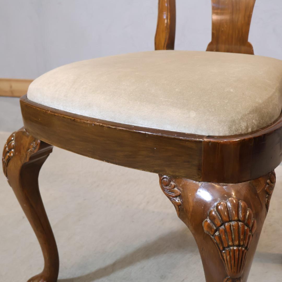 ロイズアンティークス クイーンアン ダイニングチェア 2脚セット アンティーク