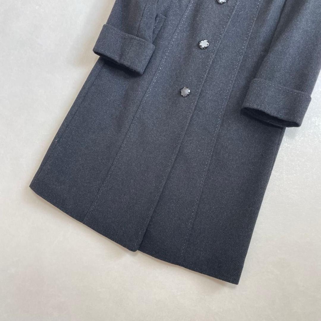 美品 レリアン 高級 カシミア100% ミンクファー ロングコート サイズ9