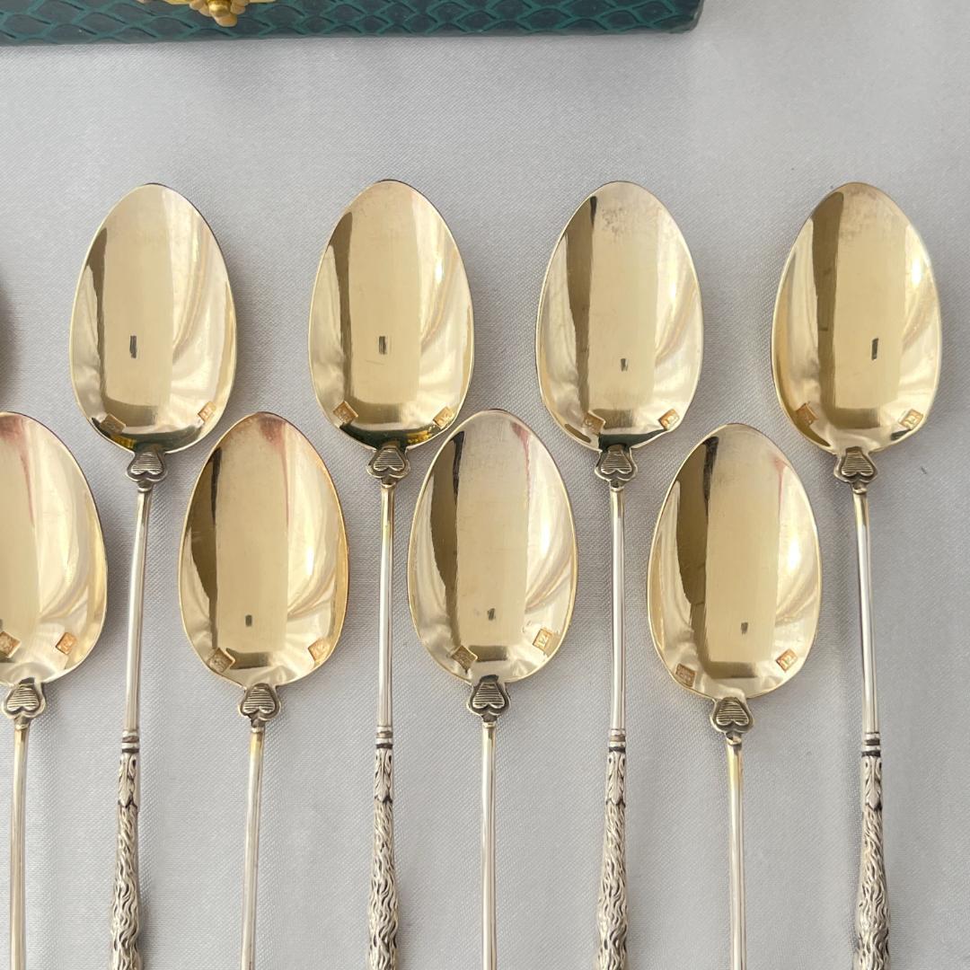 【仏蘭西】 コーヒースプーン　12本【シルバープレート】ケース