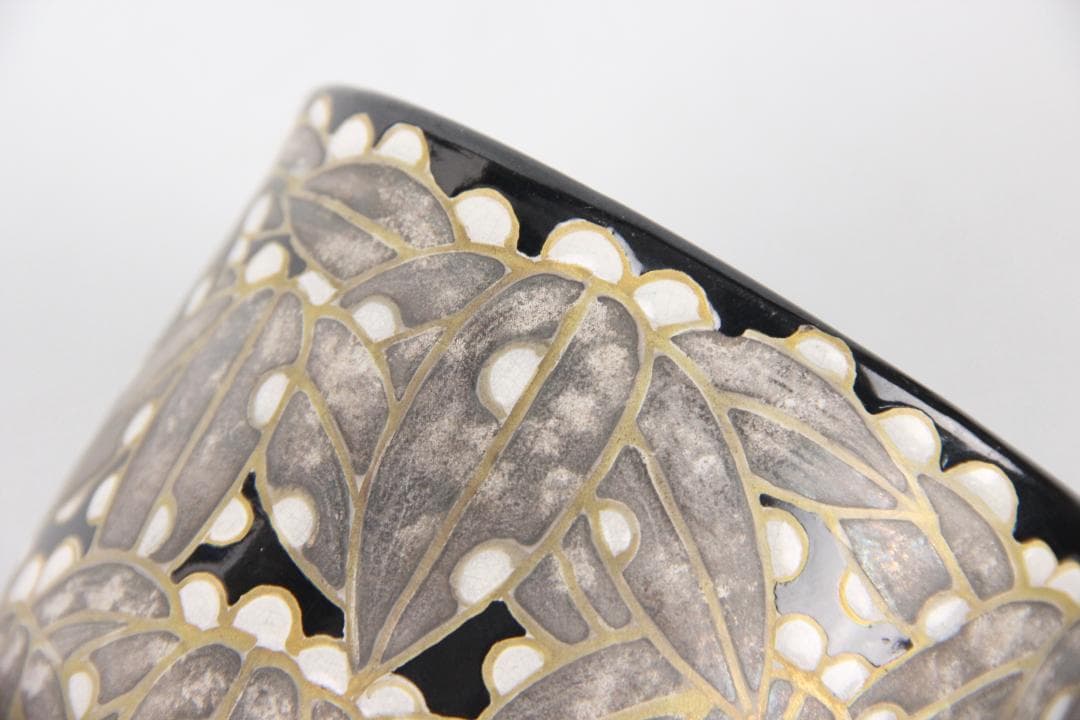 京焼　八世乾山　山本如仙作品　笹　雪笹絵　共箱　茶道具 本物保証 EN21-27