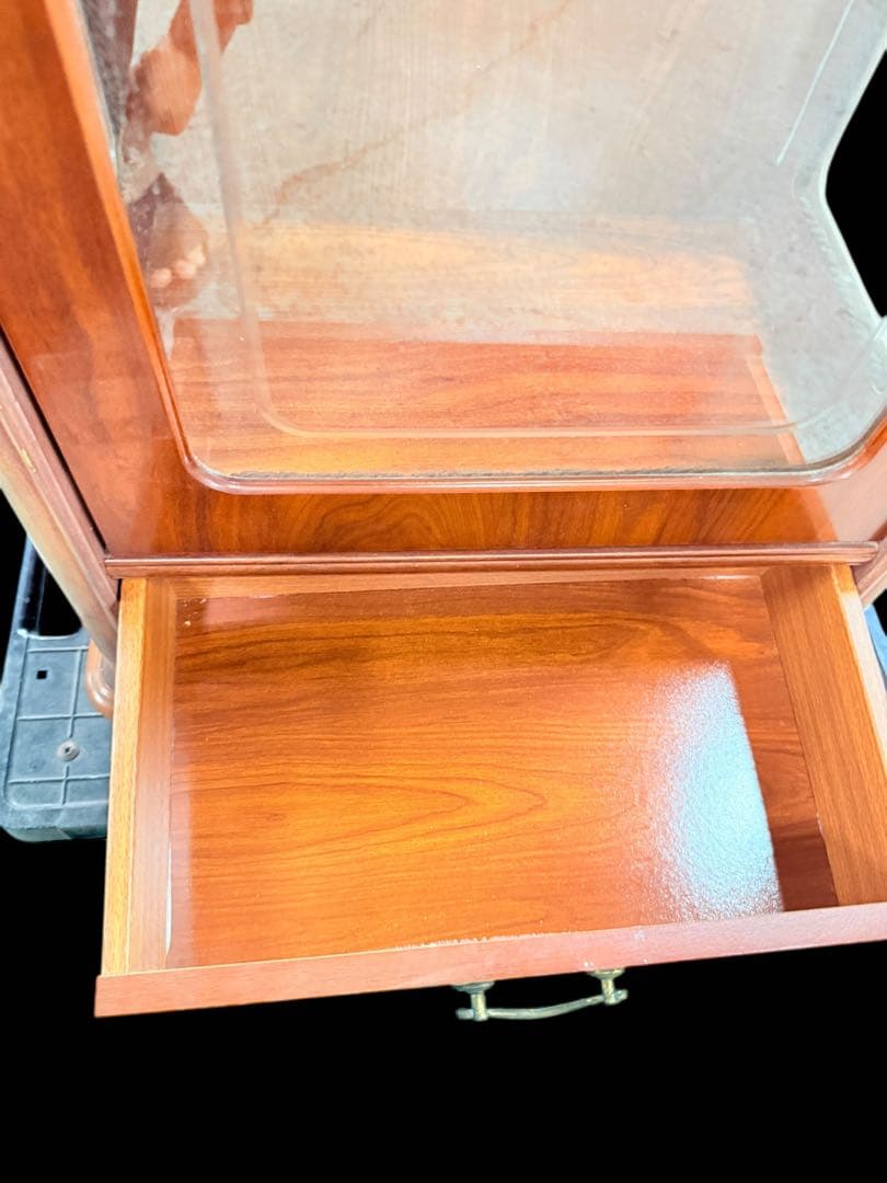 【象嵌】アンティーク ガラスキャビネット 飾り棚 イタリア ヴィンテージ レア