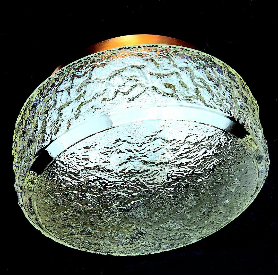 【昭和レトロ】ガラス製照明_波打ち