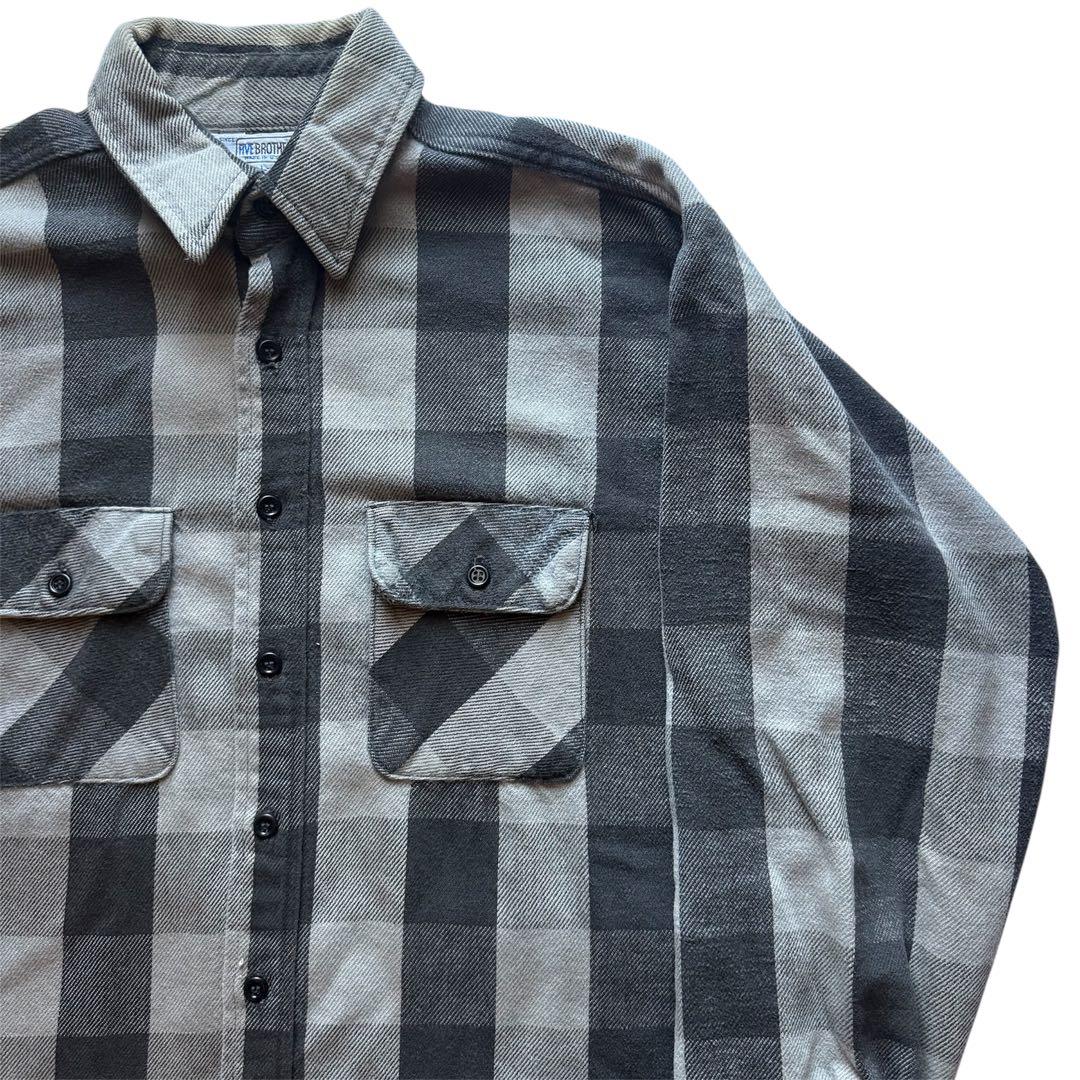 希少 FIVE BROTHER ネルシャツ L ファイブブラザー 三角タグ