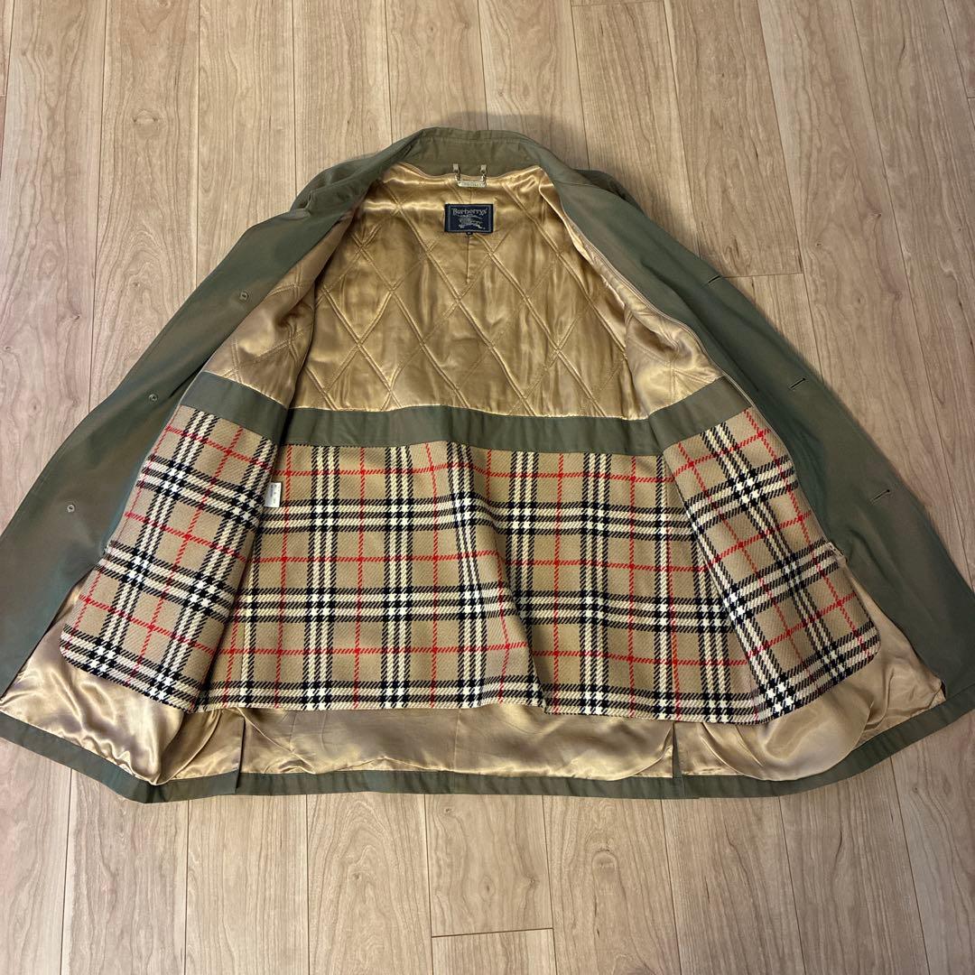 バーバリーズ　カーキ色 トレンチコート チェック裏地