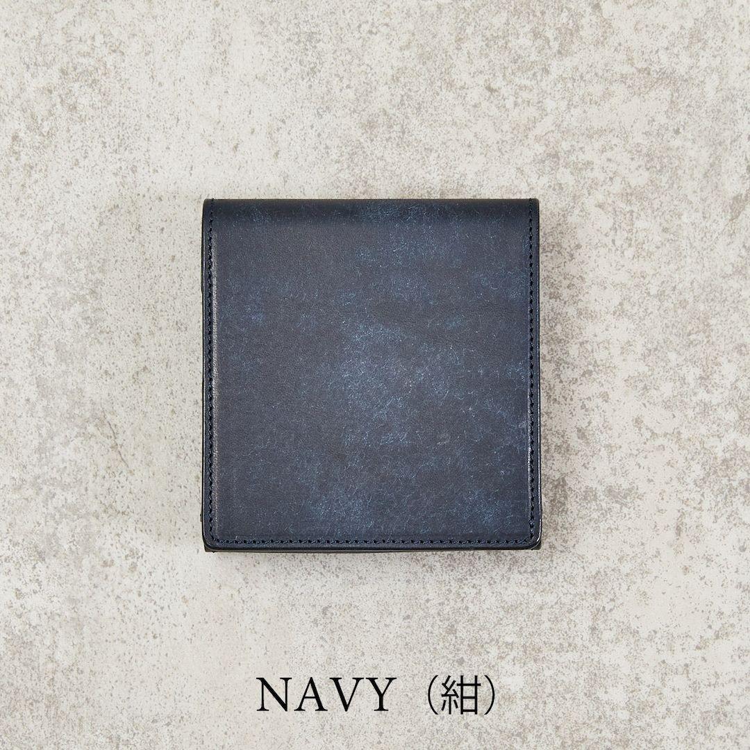 【美品・NAVY】プエブロレザー使用com-ono SLIM-005pb