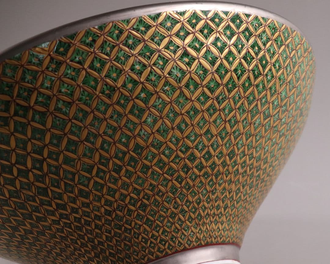 有田焼 龍右衛門 染錦金地紋 深鉢 幅40cm 小紋づくし 大鉢 MA203