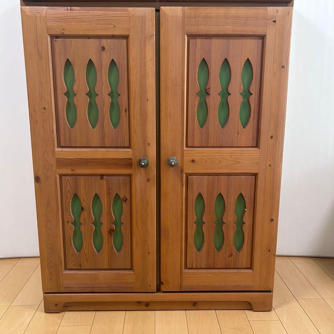 カントリー家具　LEGNATEC サイドボード　食器棚　パイン無垢材　キッチン