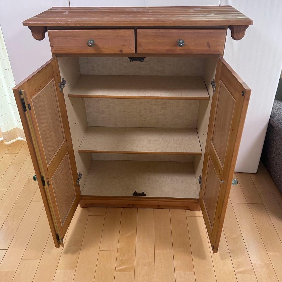 カントリー家具　LEGNATEC サイドボード　食器棚　パイン無垢材　キッチン