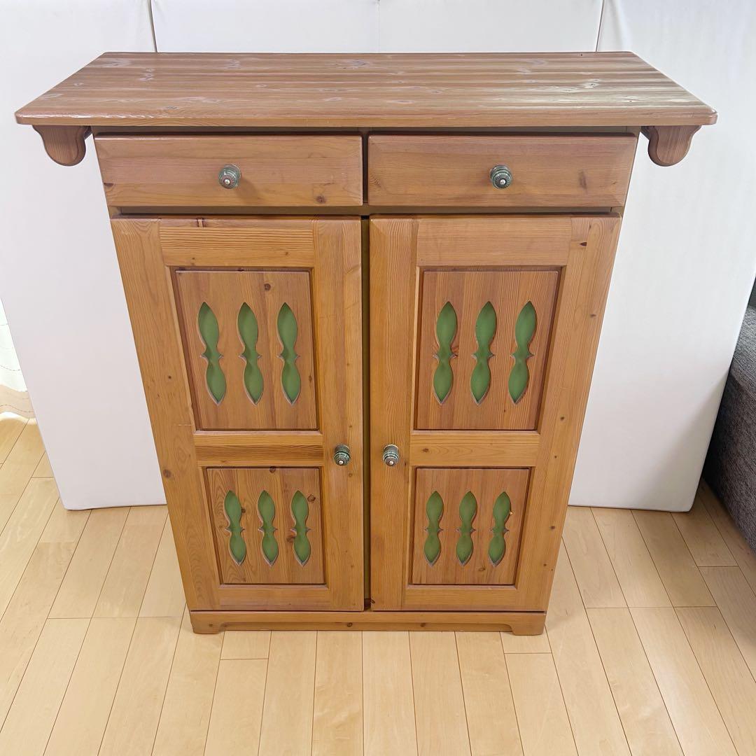 カントリー家具　LEGNATEC サイドボード　食器棚　パイン無垢材　キッチン