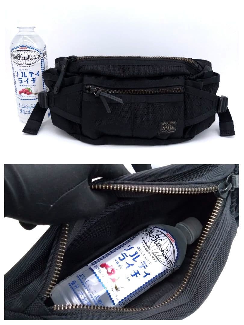 【美品】PORTER HEAT ウエストバッグ クロスバッグ 黒 吉田カバン