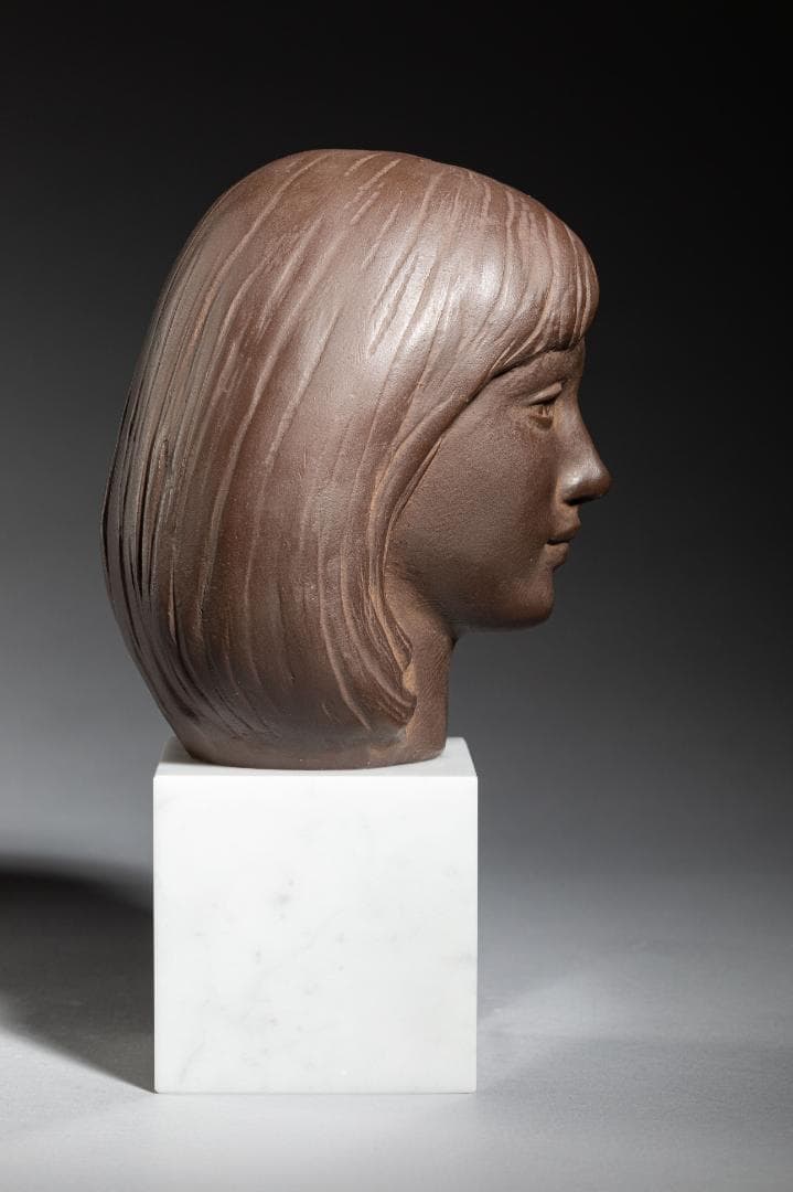 Y. FUNAKOSHI 女性の顔 舟越保武 少女像 ブロンズ K嬢 彫刻