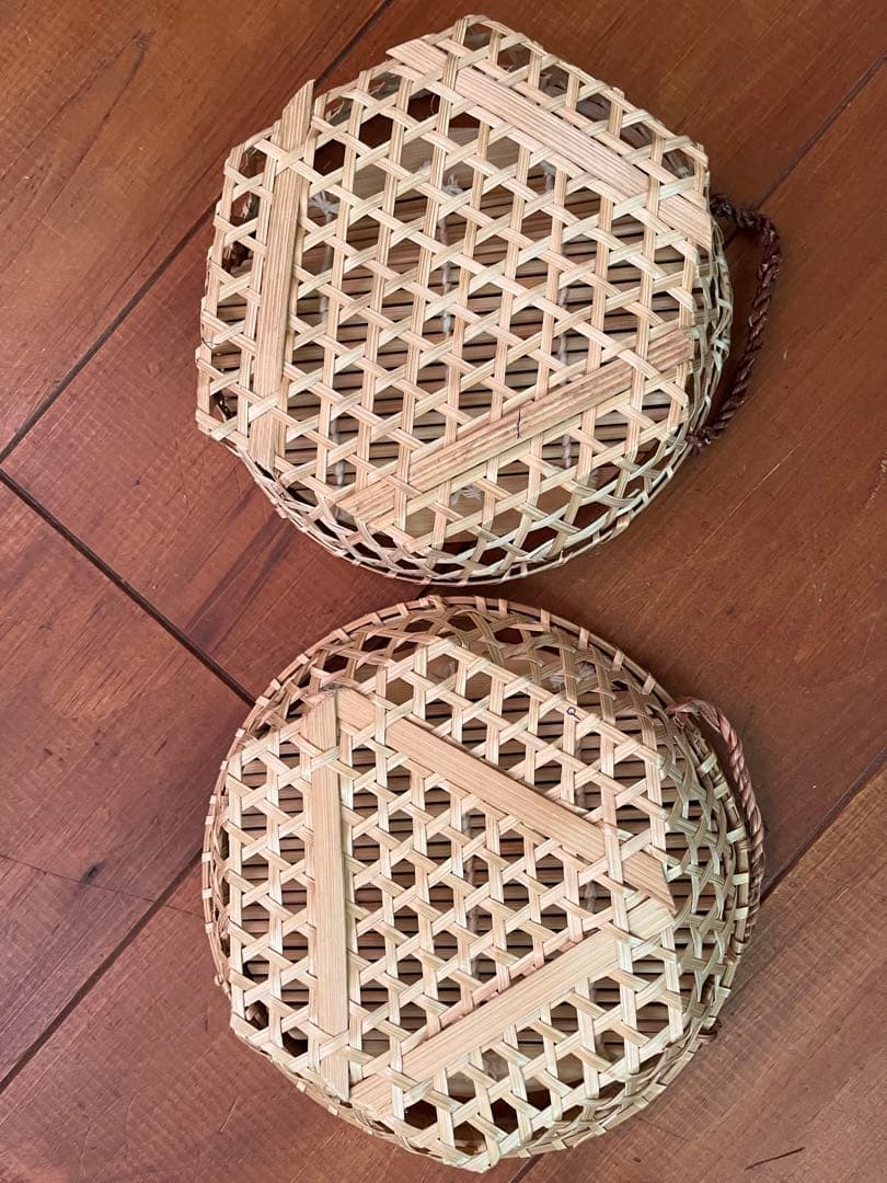 昭和レトロ　竹細工　まとめ売り　￼竹籠　茶托