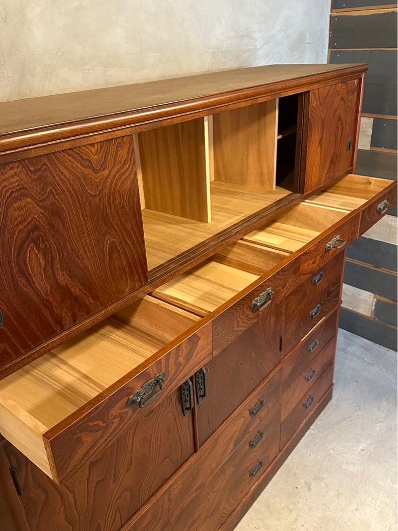 【東京都内23区配送無料】 和箪笥　チェスト　収納　たんす　店舗什器　180cm