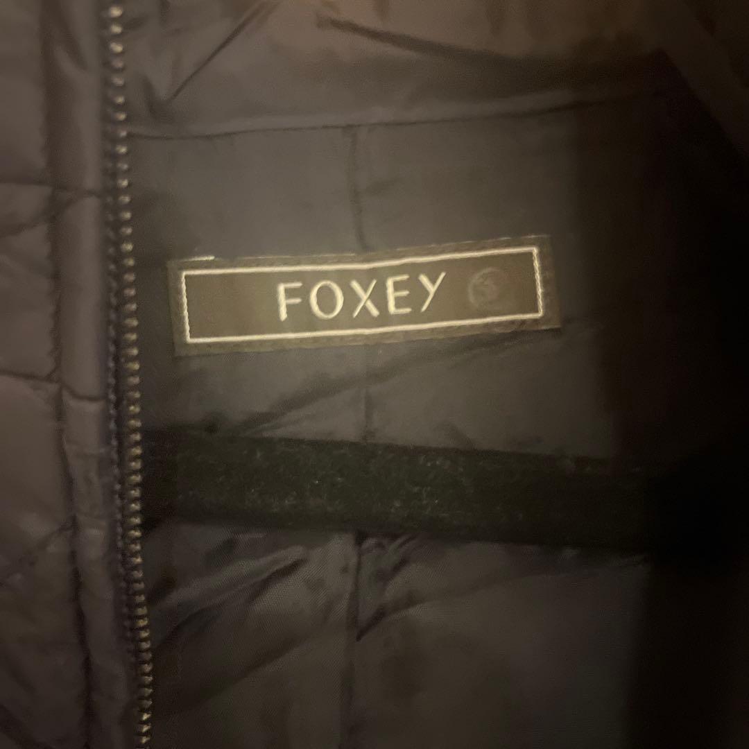 FOXEY ネイビー キルティングダウンベスト