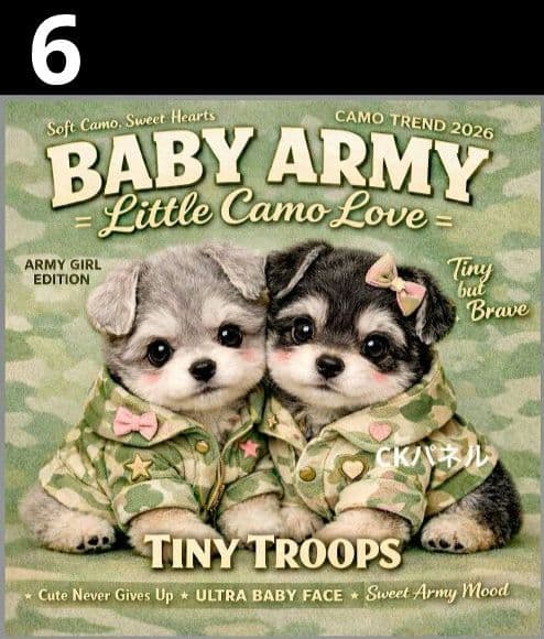 オーダーページ　ハンカチ　380 迷彩わんこ柄　1/19　ハンドメイド