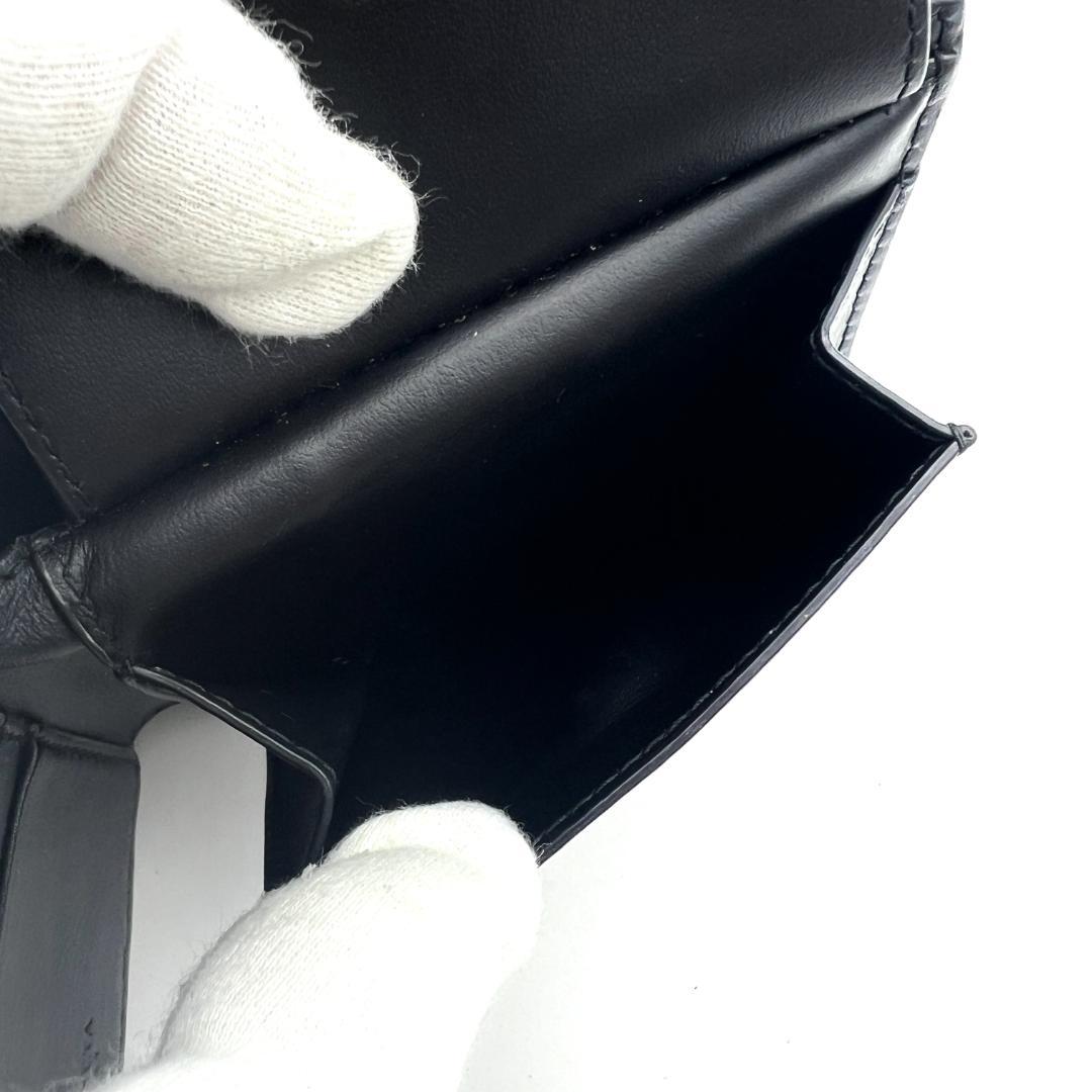 【最高級美品】ボッテガヴェネタ マキシイントレチャート 二つ折り 黒 A760