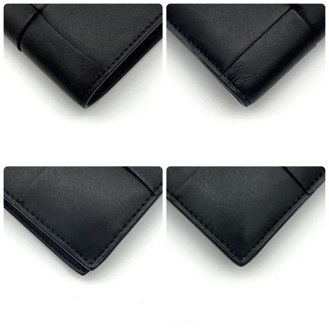 【最高級美品】ボッテガヴェネタ マキシイントレチャート 二つ折り 黒 A760