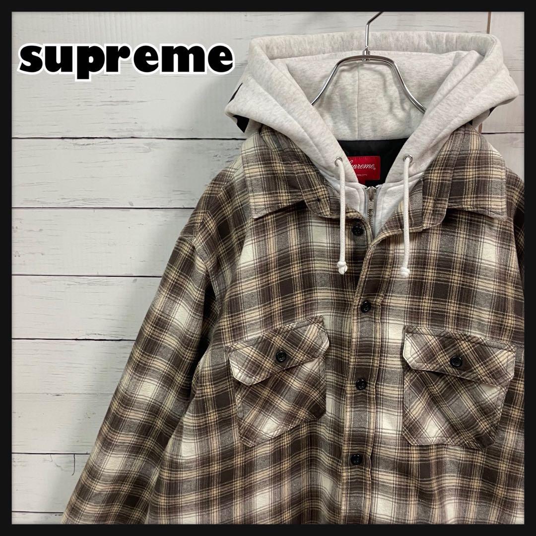 1【人気Lサイズ】シュプリーム☆刺繍ビッグロゴ キルティングジャケット☆7385