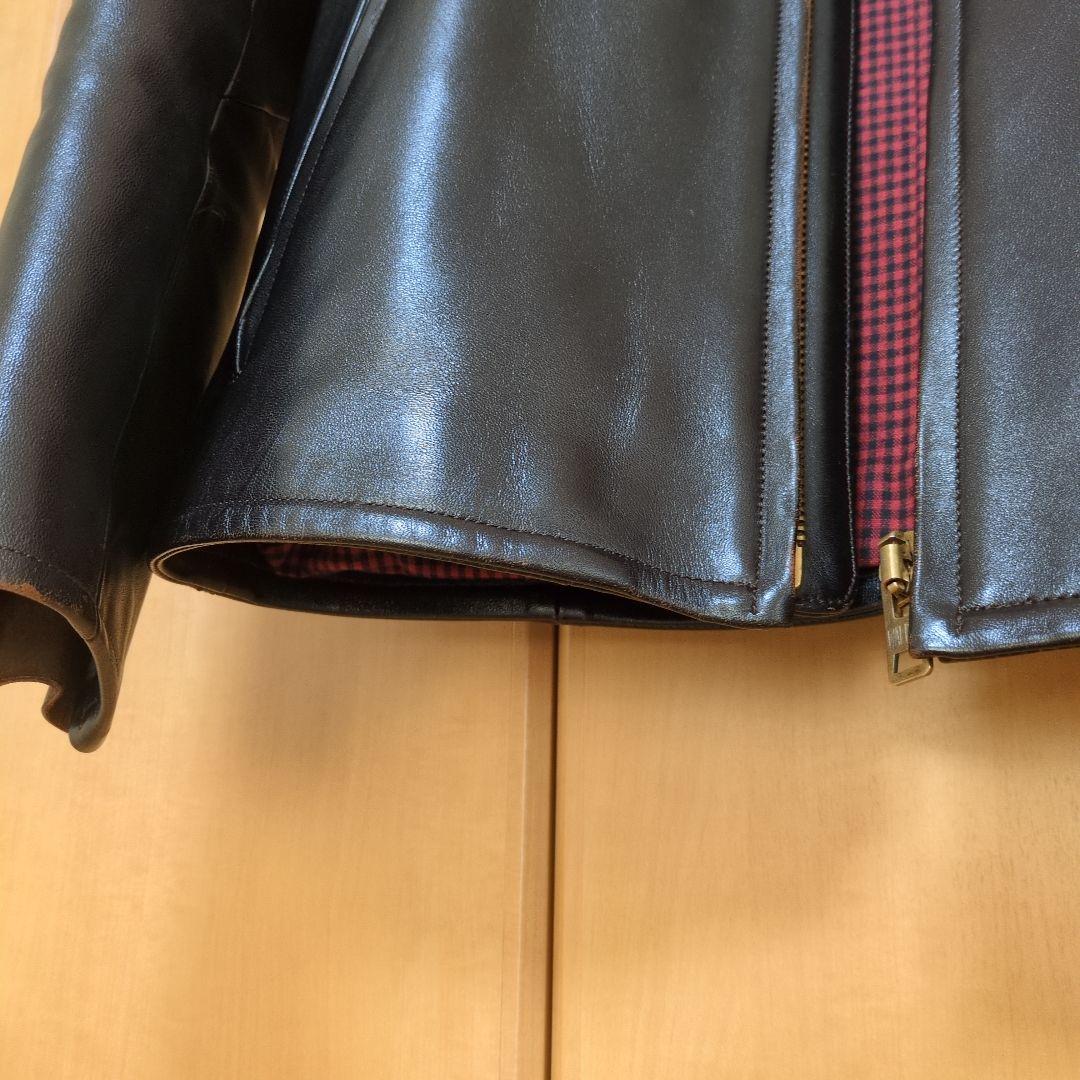 【美品】茶芯ワイツーレザー36 シングルライダース