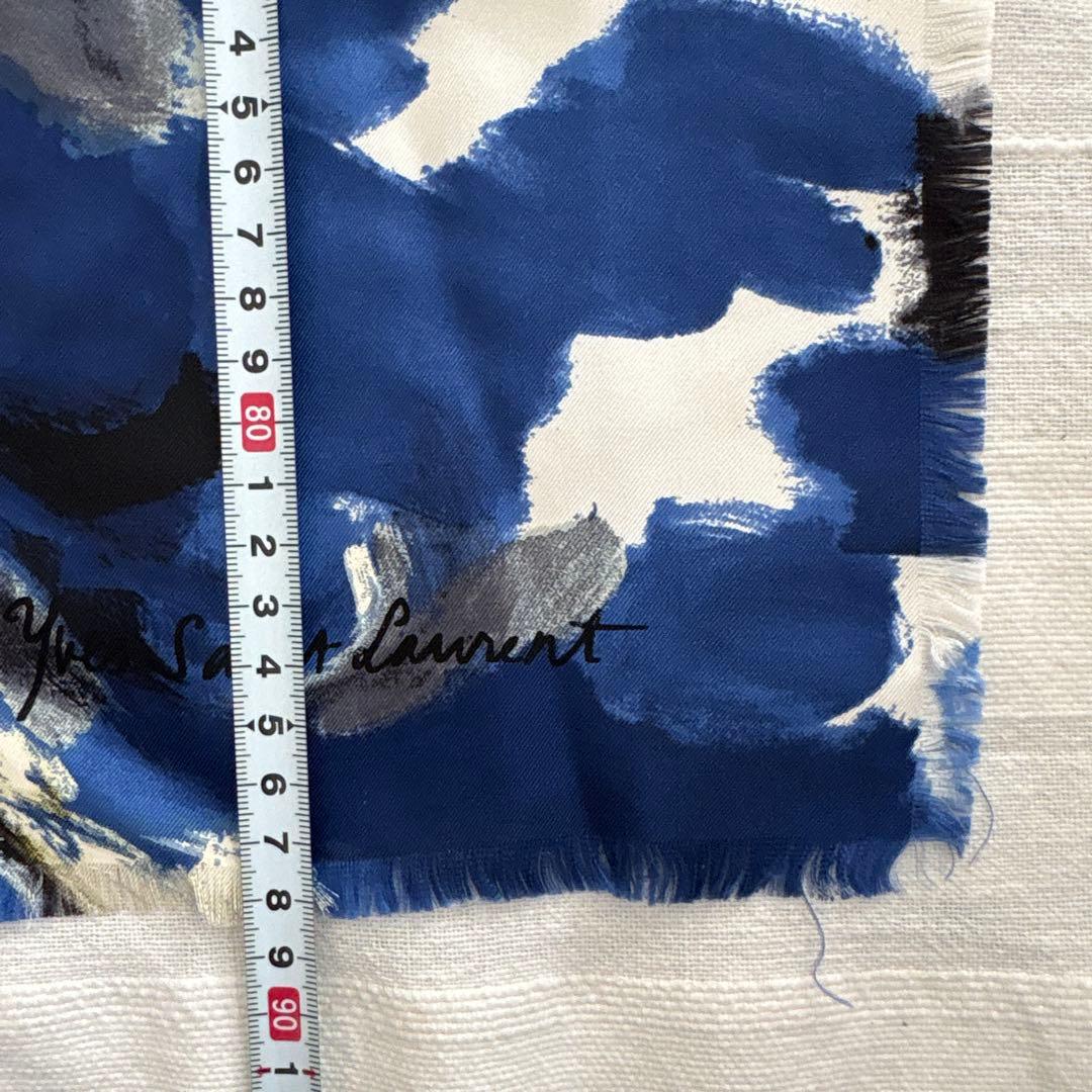 イタリア製　イヴサンローラン　リヴ・ゴーシュ　シルク　スカーフ　YSL 花柄　絹