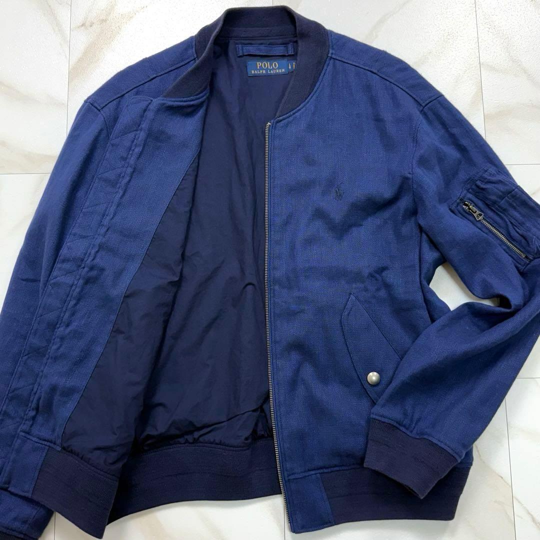 希少 ✨ポロ ラルフローレン リネン L-2B フライトジャケット ブルゾン L