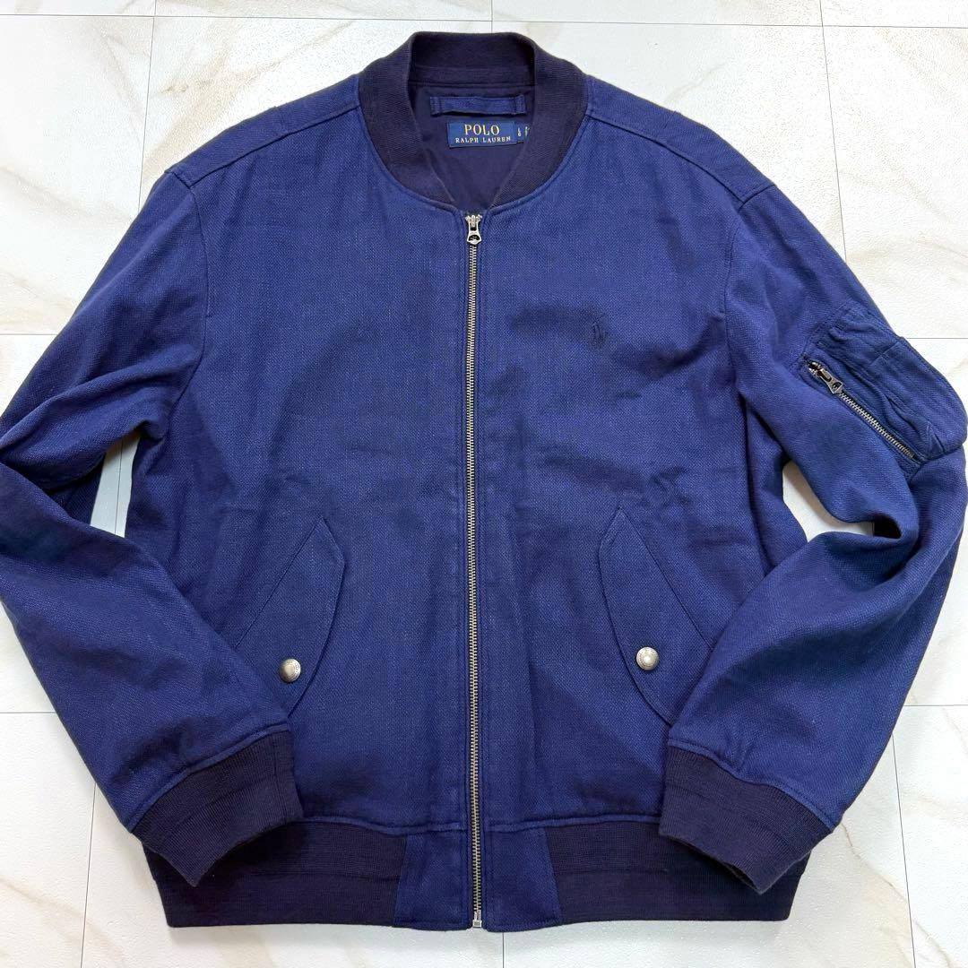 希少 ✨ポロ ラルフローレン リネン L-2B フライトジャケット ブルゾン L