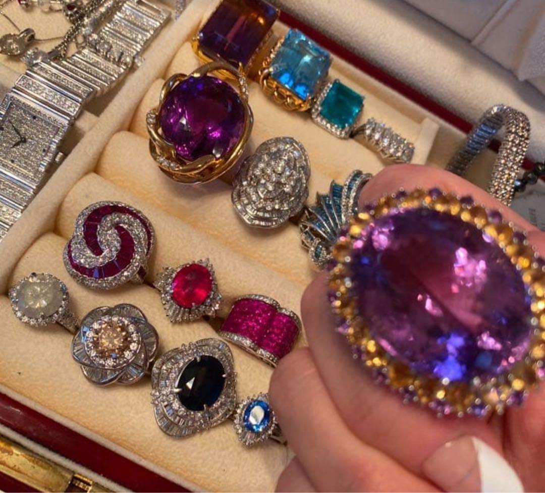 i*︎様 天然石特大アメシストリング13号限定