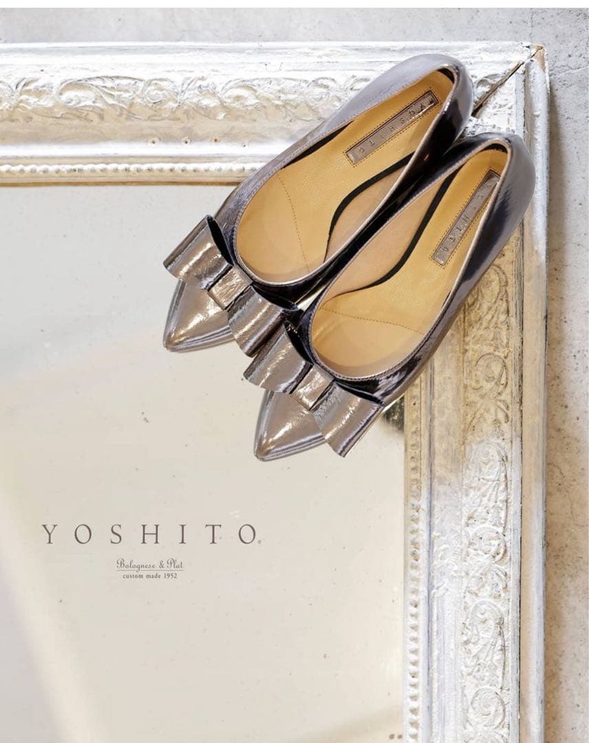 【未使用】ヨシト シルバー ビッグリボンパンプス　定価¥31,900