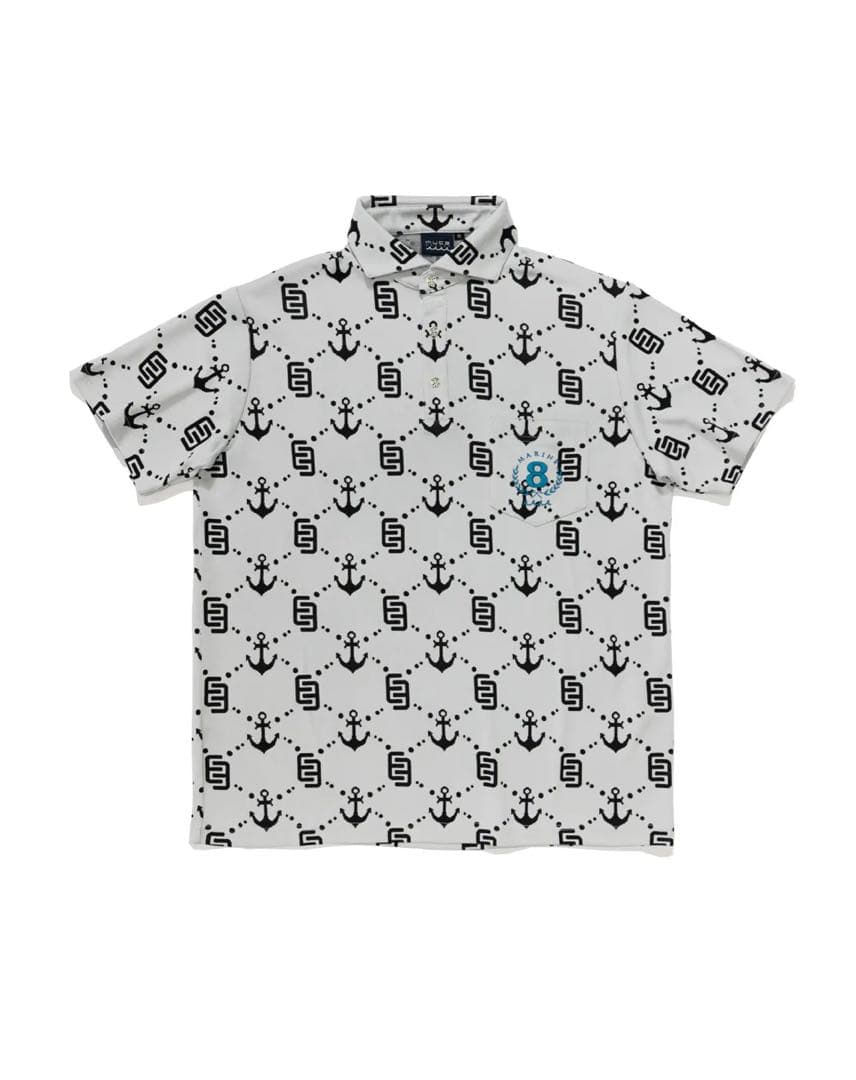 ムータマリンゴルフ モノグラム ジャガード ポロシャツ XL